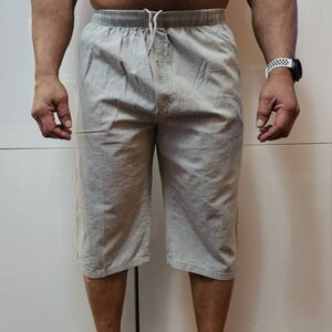 New Men's Linen 3/4 Fisherman Shorts